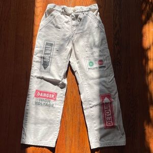 Custom Big Bud Press Work Pants in Vintage Tee Off-White